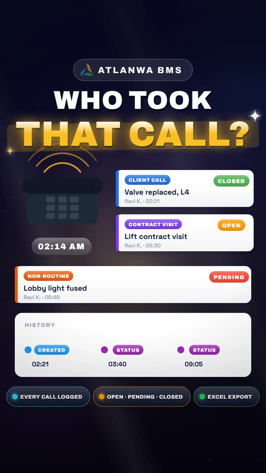 Operator Log Book: Who took that call?